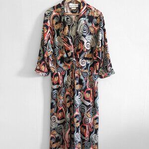 Nina piccalino print draped jacket dress sz 13